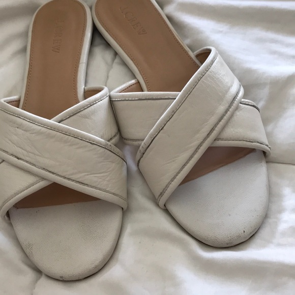 J. Crew white leather slide sandals - Picture 4 of 4